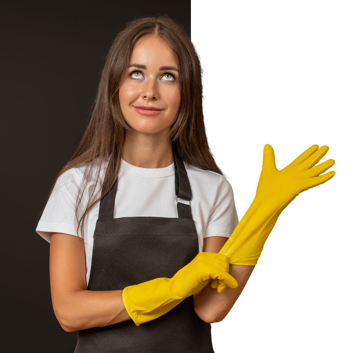 Professional cleaner wiping kitchen cupboards for move out clean Manchester